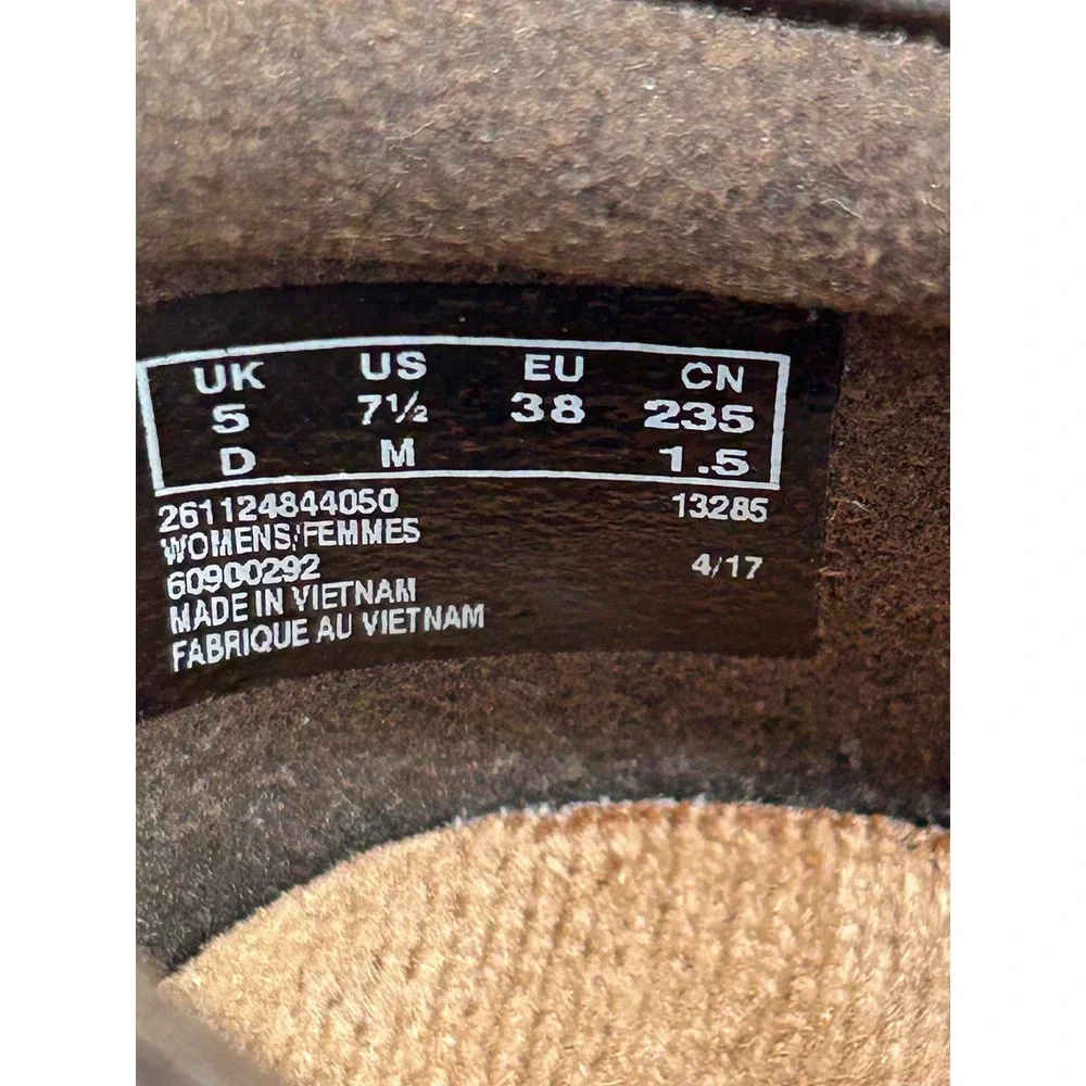 Clarks Collection‎ Cushion Soft Dark Brown Leather Ruched Loafers Women Sz 7.5M